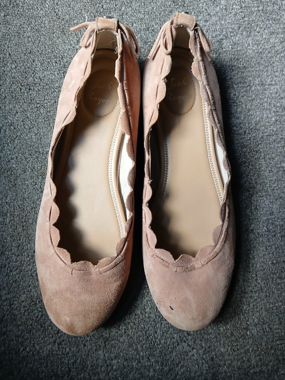 Jack Rogers Beige Suede Slip On Loafers Size 9.5M